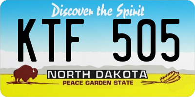 ND license plate KTF505