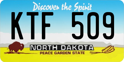 ND license plate KTF509