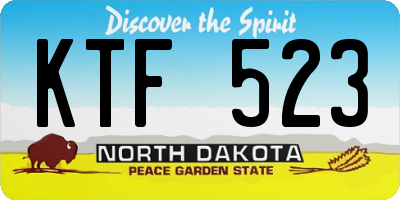 ND license plate KTF523