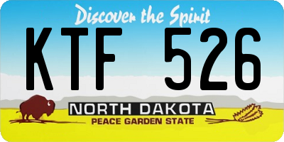ND license plate KTF526