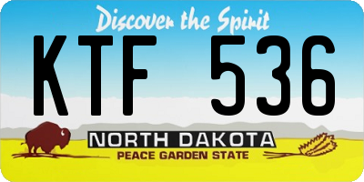 ND license plate KTF536
