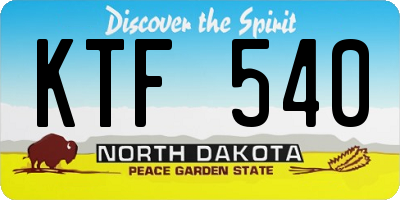 ND license plate KTF540