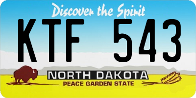 ND license plate KTF543