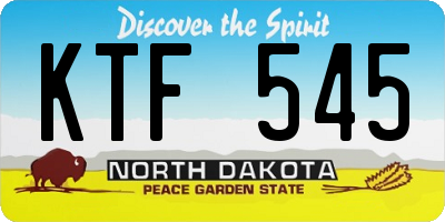 ND license plate KTF545