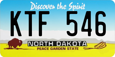 ND license plate KTF546
