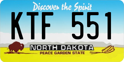 ND license plate KTF551