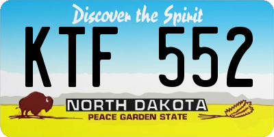ND license plate KTF552