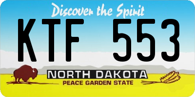 ND license plate KTF553
