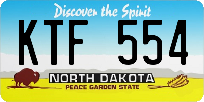 ND license plate KTF554