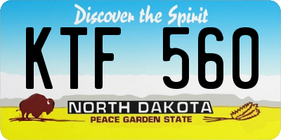 ND license plate KTF560