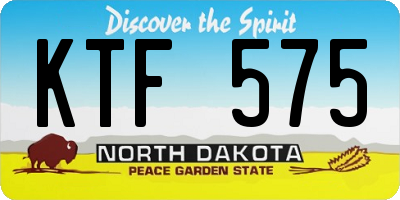 ND license plate KTF575