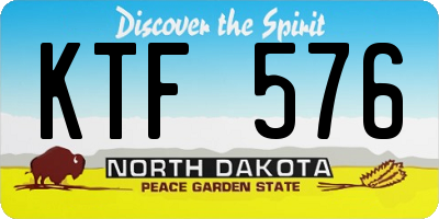 ND license plate KTF576
