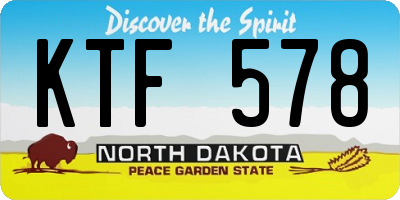 ND license plate KTF578