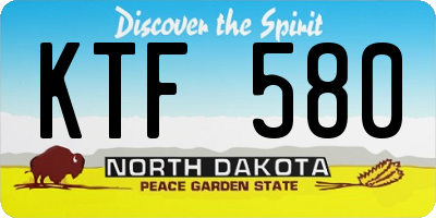 ND license plate KTF580