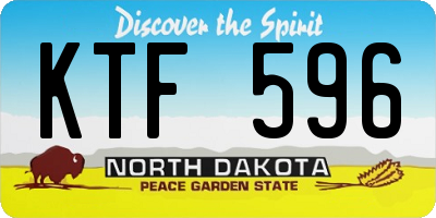 ND license plate KTF596