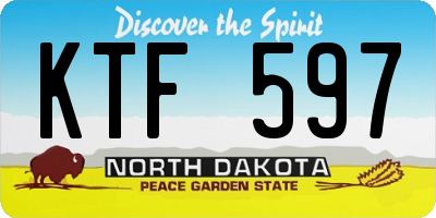 ND license plate KTF597