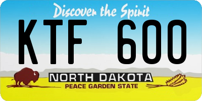 ND license plate KTF600