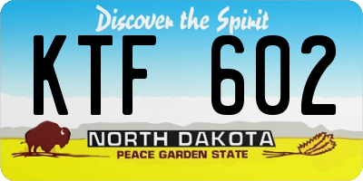 ND license plate KTF602