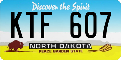 ND license plate KTF607