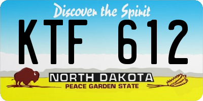 ND license plate KTF612
