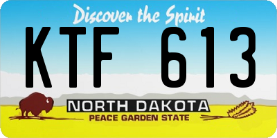 ND license plate KTF613