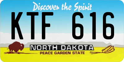 ND license plate KTF616
