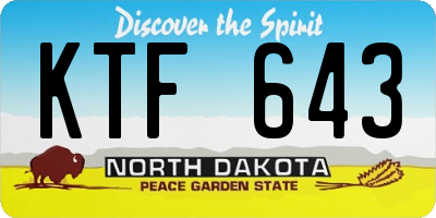 ND license plate KTF643