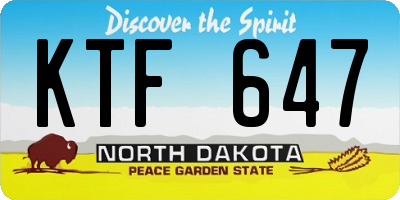 ND license plate KTF647