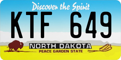 ND license plate KTF649