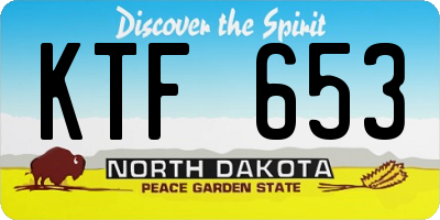 ND license plate KTF653