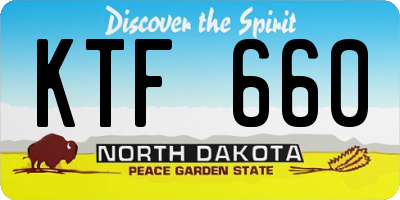 ND license plate KTF660