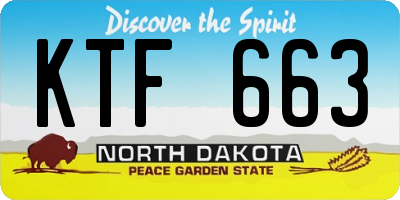 ND license plate KTF663