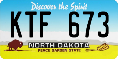 ND license plate KTF673