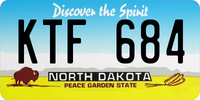 ND license plate KTF684