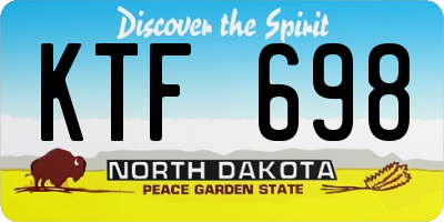 ND license plate KTF698