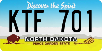 ND license plate KTF701