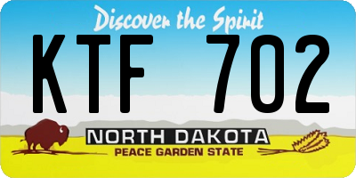 ND license plate KTF702