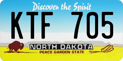 ND license plate KTF705