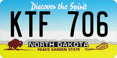 ND license plate KTF706