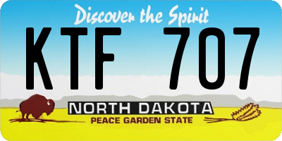 ND license plate KTF707