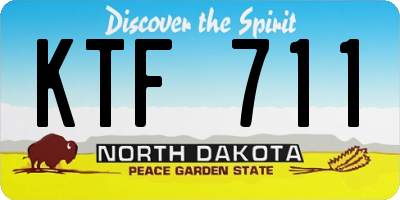 ND license plate KTF711