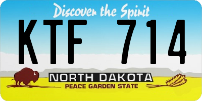 ND license plate KTF714