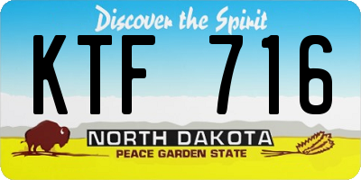 ND license plate KTF716