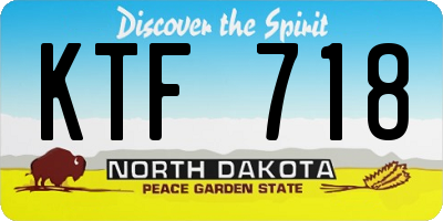 ND license plate KTF718