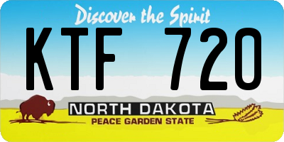 ND license plate KTF720