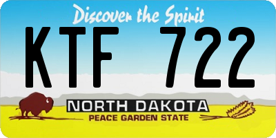 ND license plate KTF722