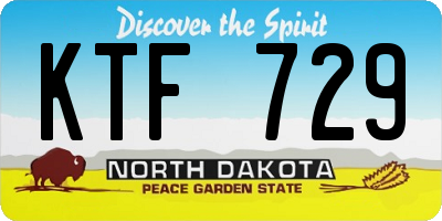 ND license plate KTF729
