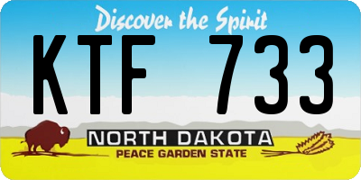 ND license plate KTF733