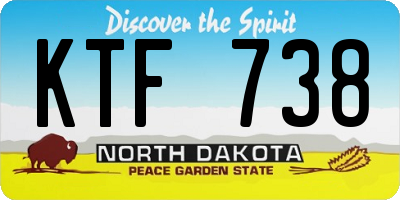 ND license plate KTF738