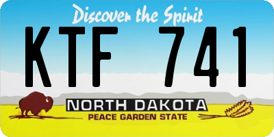 ND license plate KTF741